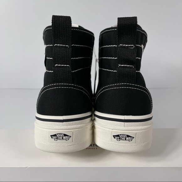 VANS SENTRY WC WOMENS HIGH TOP SHOES SIZE 7 BLACK WHITE WAFFLECUP LACE UP CANVAS - Picture 3 of 10